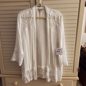 Ivory lacy cardigan NWT